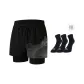 Black Silver Shorts (Includes 3-Pack of Black Socks)