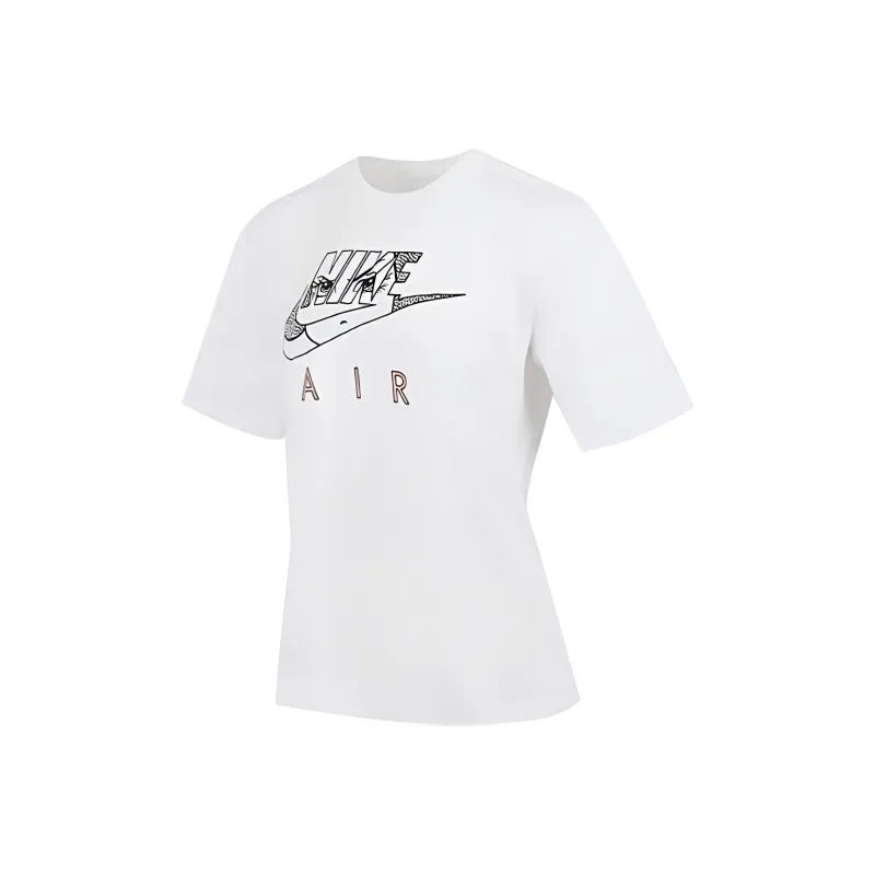 Nike Sportswear Boxy Logo Print Retro Crewneck Pullover T-Shirt White-0