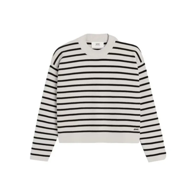 Ami Striped Long Sleeved Jumper-0