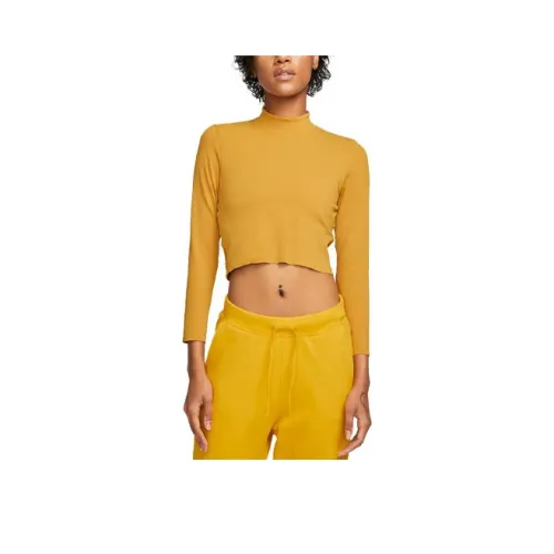 Nike Crop Tops Women's Gold