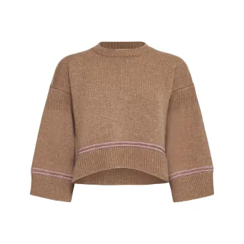MARNI Logo Intarsia-Knit Cropped Jumper