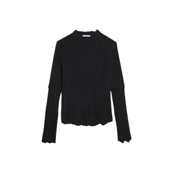 Helmut Lang Distressed Ribbed Jumper