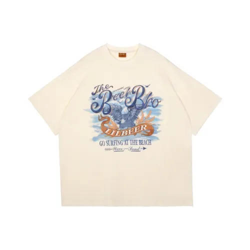 BEERBRO Drop Shoulder Sleeve T-Shirt Women's Cream Apricot