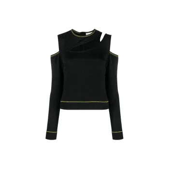 GANNI Jacquard Cut Out Top