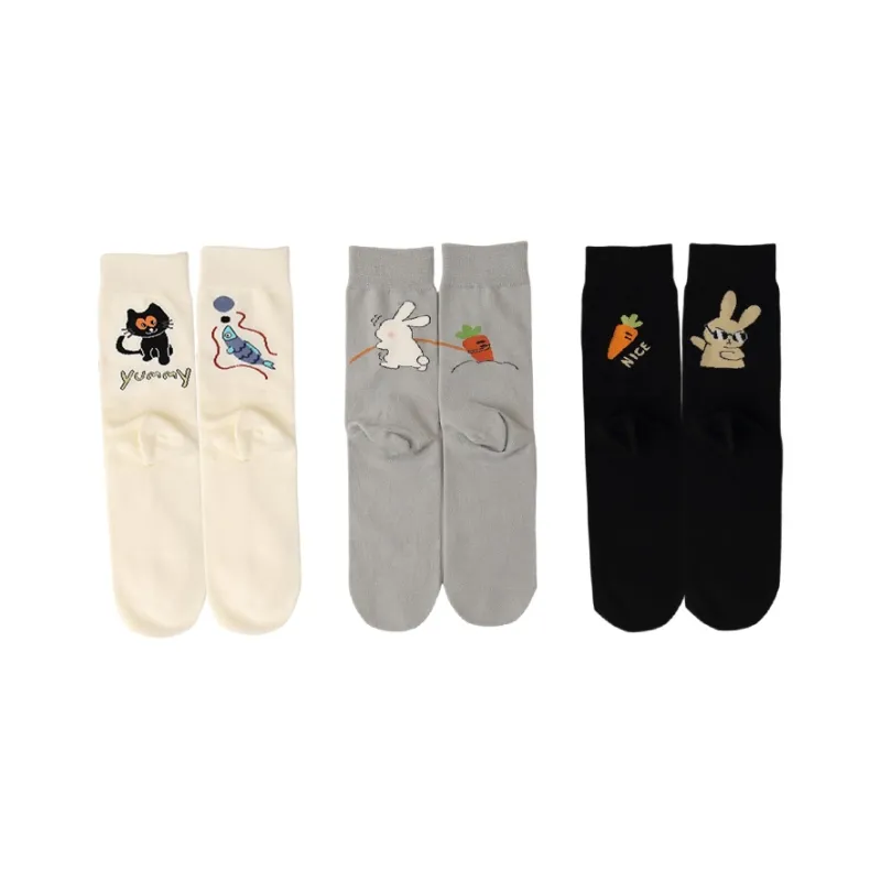 MIIOW Mid Calf Socks Women's 3 Pack-7