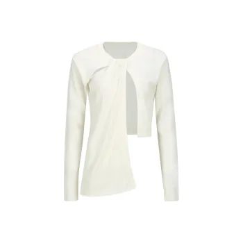 YCH FW24 SCARF DETAILED TRIMMED KNIT TOP Sweater Women's CREAM/Cream