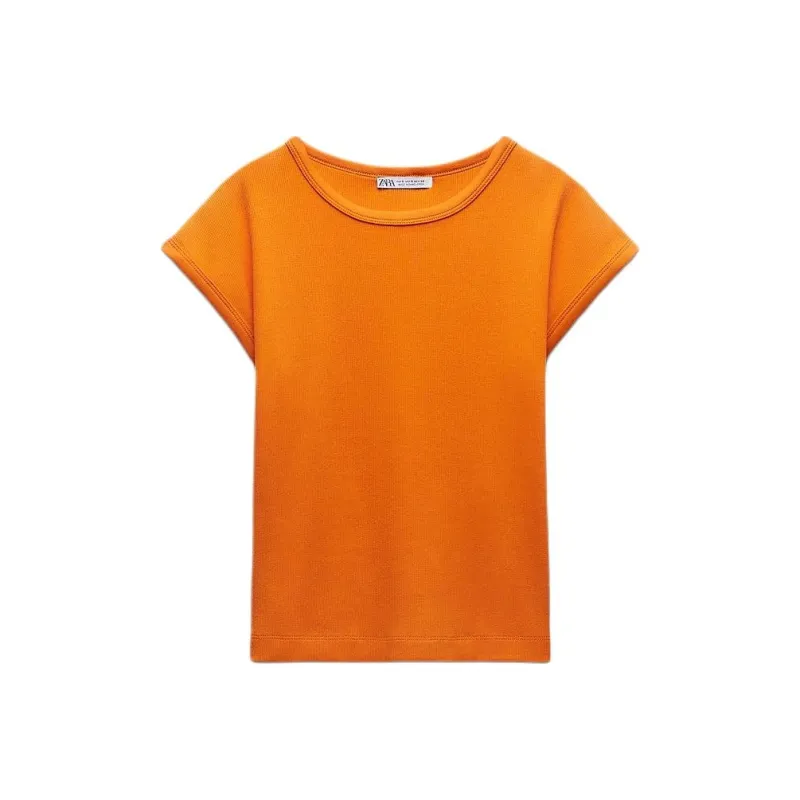 ZARA T-Shirts Women's Orange-0