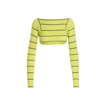EMILIO PUCCI Striped Long-Sleeved Cropped Top
