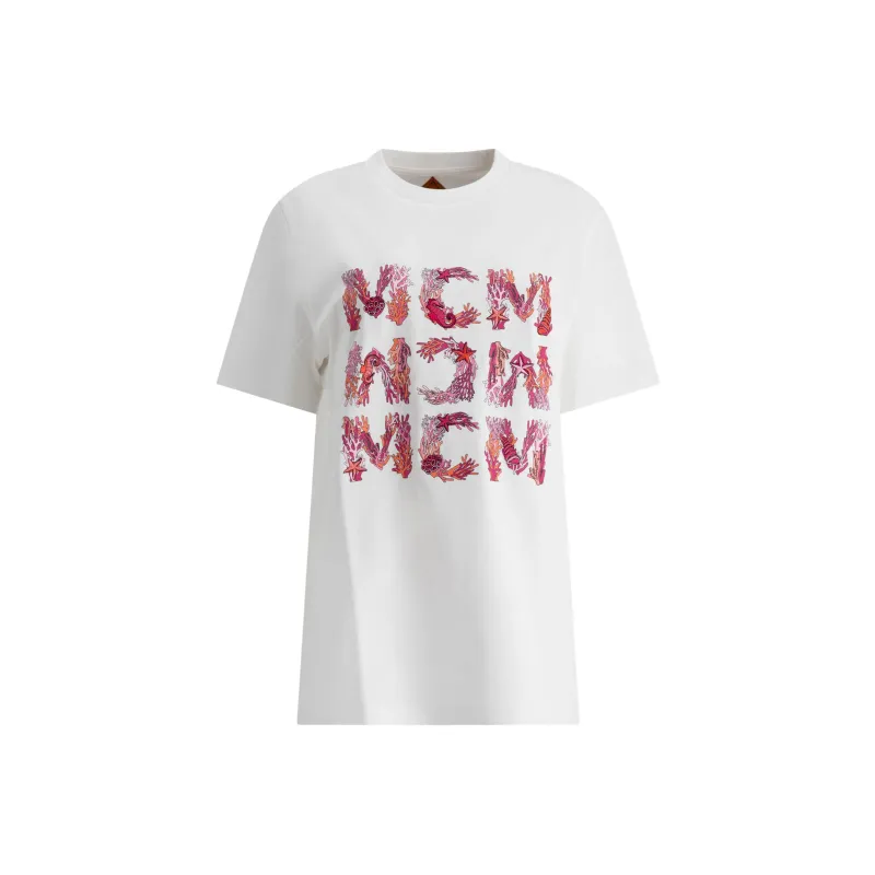 MCM Logo Printed Crew Neck T Shirt-0