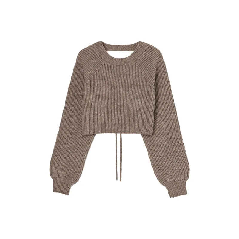 Yohji Yamamoto Backless Crewneck Cropped Jumper-0