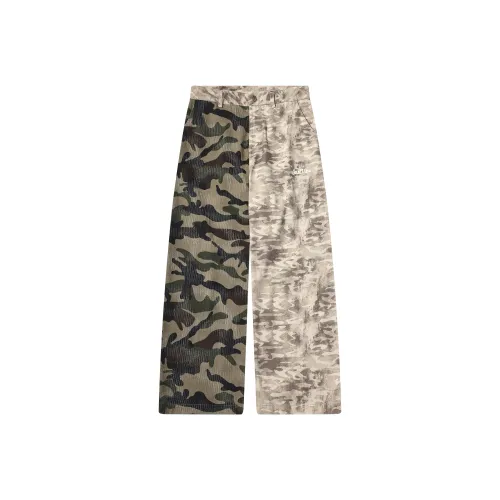 JUST VIBE Casual Pants Unisex Camouflage Patchwork