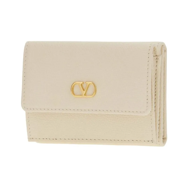 Valentino Leather Wallet Women's Ivory White-1