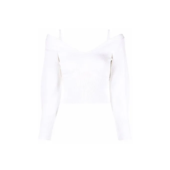 Self portrait SS22 Fitted Sweater Women's White-0