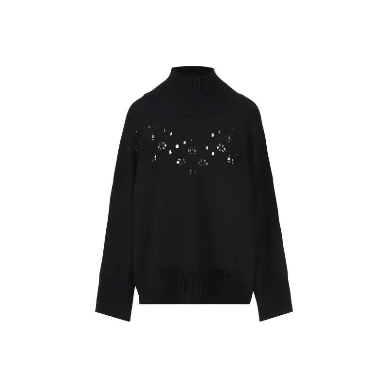 Chloé Open knit Roll neck Wool Jumper-0