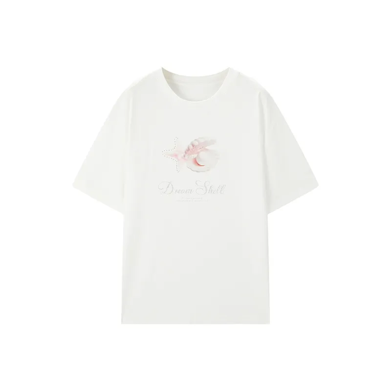 LEDIN T Shirt Women's Mist White-0