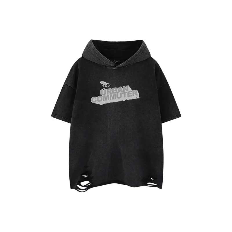 BEAR UNION Drop Shoulder Sleeve T Shirt Unisex Black-0