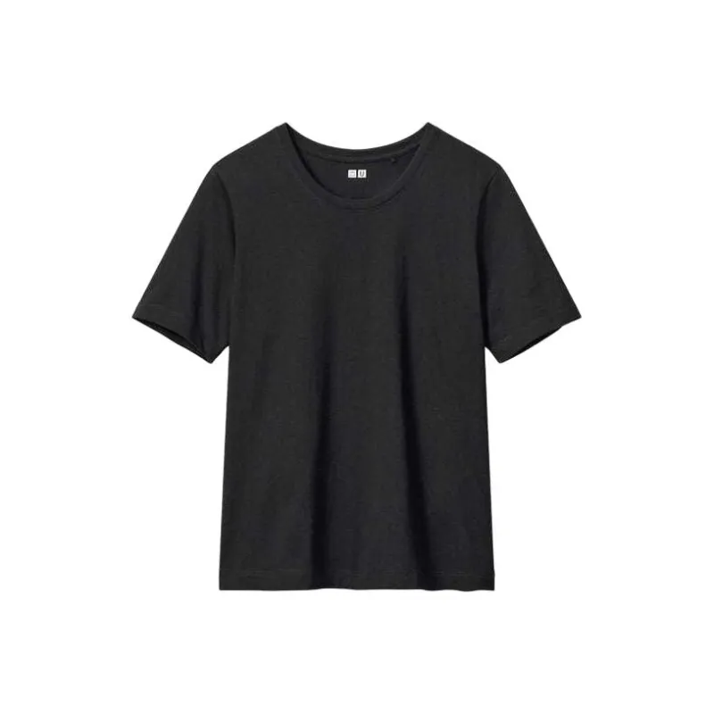 UNIQLO U Collection SS24 Drop Shoulder Sleeve T Shirt Women's Black-0