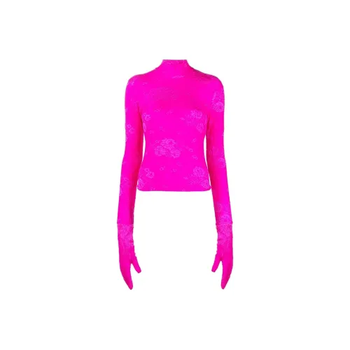 Balenciaga Lace Top With Gloves 'Lipstick Pink'