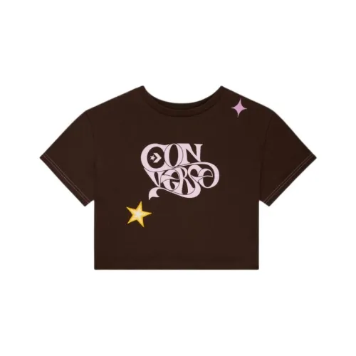 Converse Joy Cropped Relaxed T-Shirt T-Shirt Women's Brown
