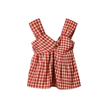 GLEE DIARY Tank Top Women's Red Plaid