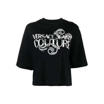 VERSACE JEANS COUTURE Logo print Cotton T shirt