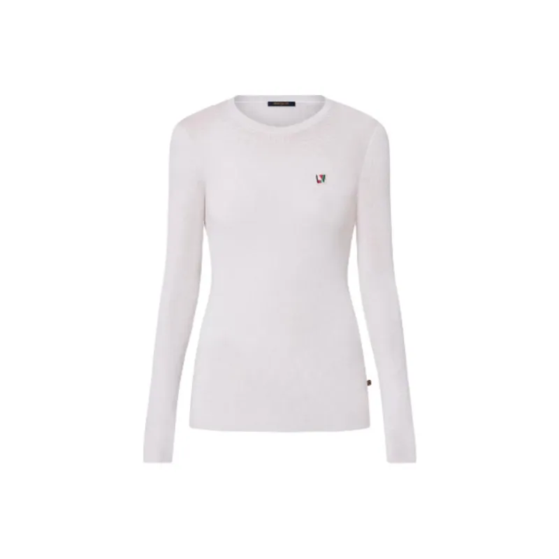 LOUIS VUITTON Initials Fine Knit Pullover Sweater Women's White-0