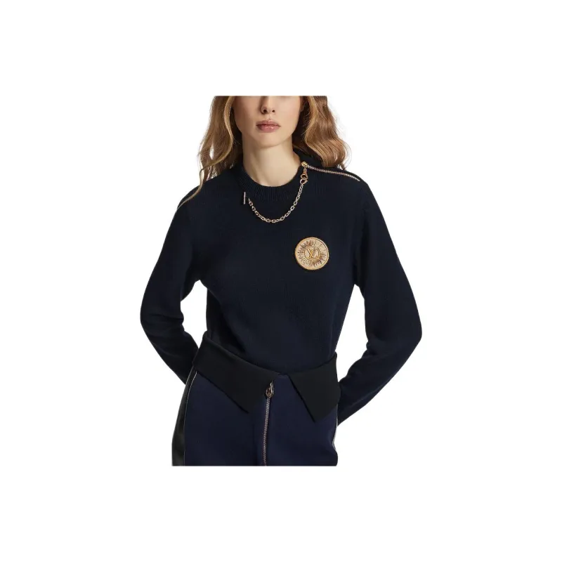 LOUIS VUITTON 1ABYRG Chain Detail Patch Sweater-0