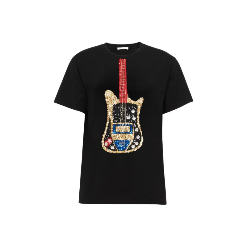 Chloé Sequin Embellished Crewneck T Shirt-0
