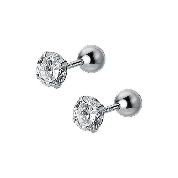 CENTURY&KINDLE S925 Silver Stud Earrings Women's-0