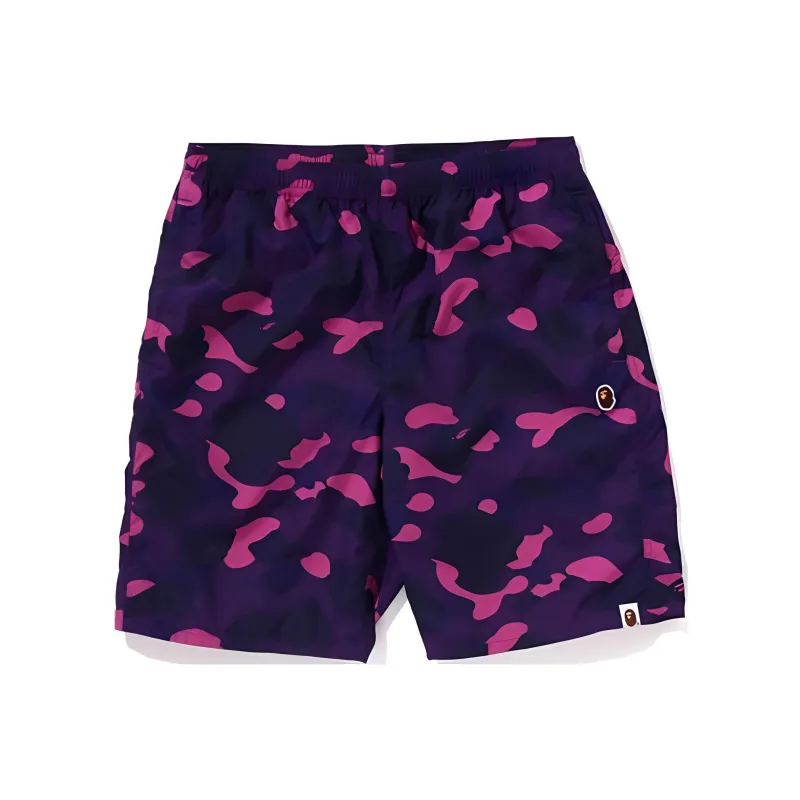 Bape Color Camo Ape Head One Point Beach Shorts-6