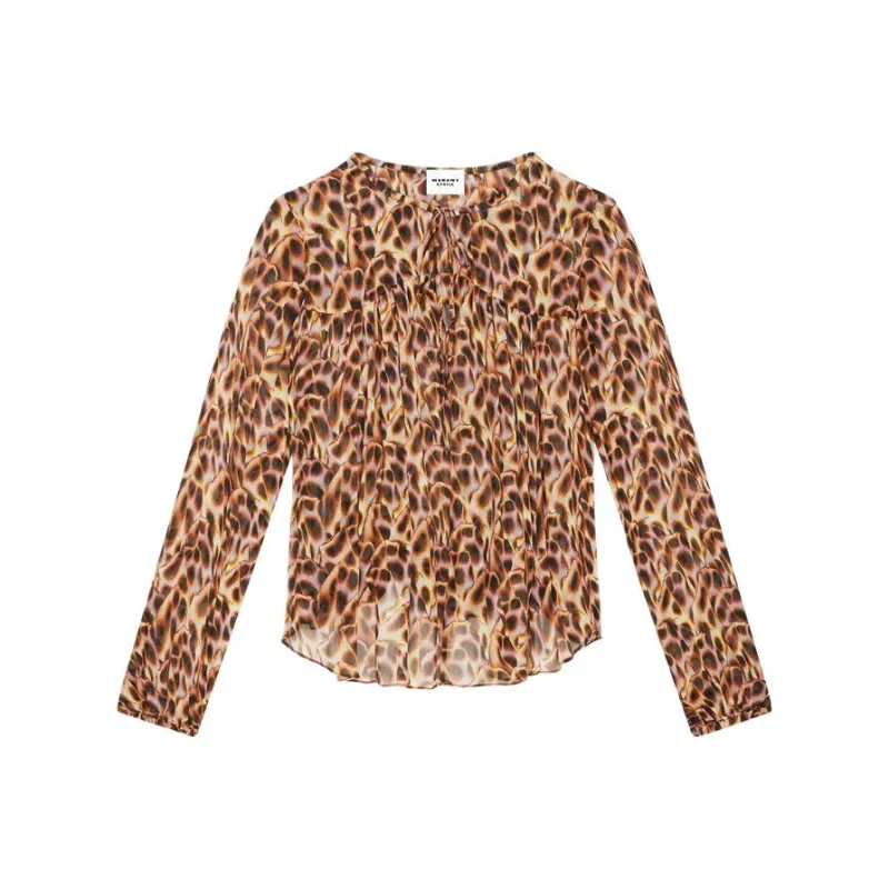 ISABEL MARANT ETOILE Daytonea Pattern-Printed Ruched Blouse-0