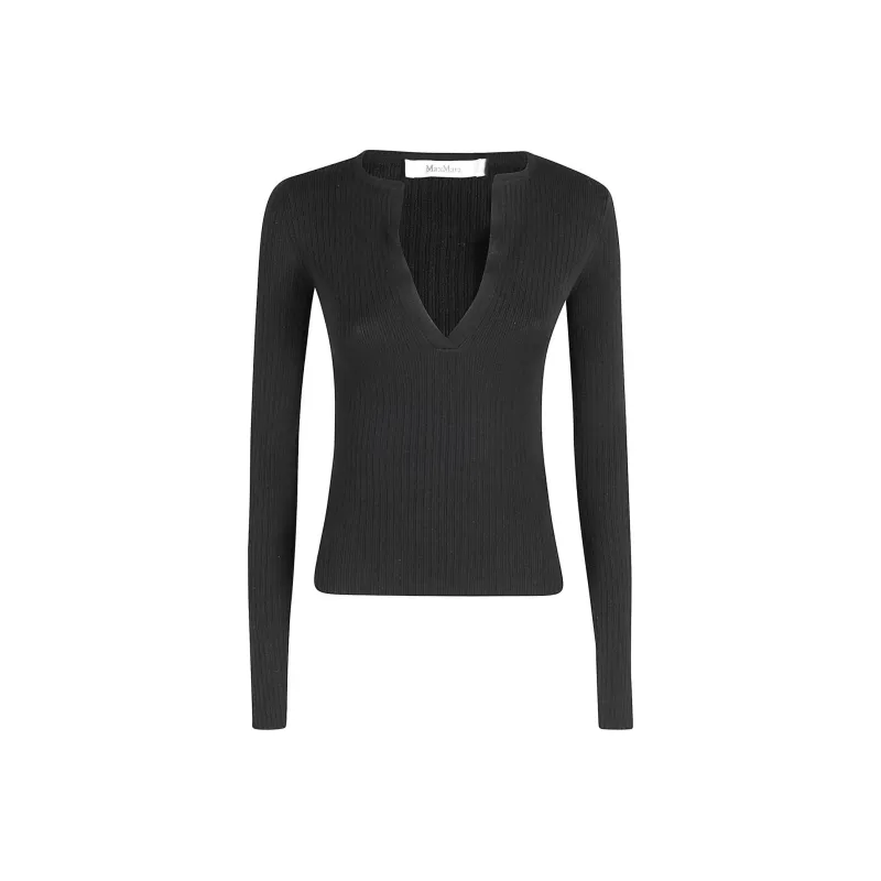 MaxMara V Neck Long Sleeved Top-0