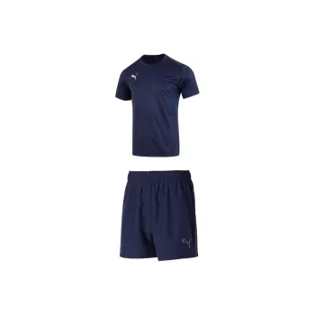 PUMA Casual Sportswear Men Set Marine Blue T Shirt+Tweed Blue Shorts