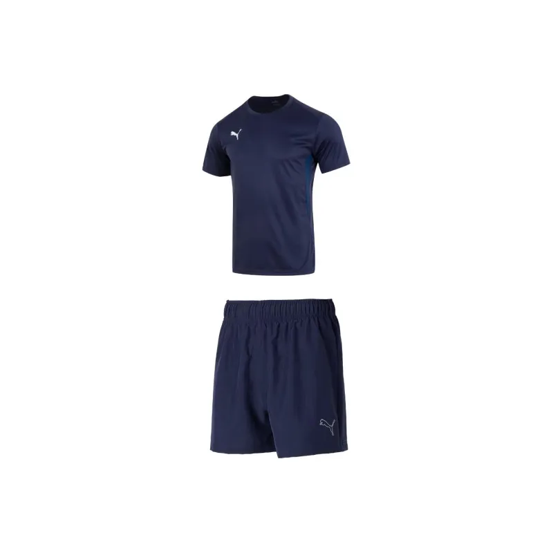 PUMA Casual Sportswear Men Set Marine Blue T Shirt+Tweed Blue Shorts-0