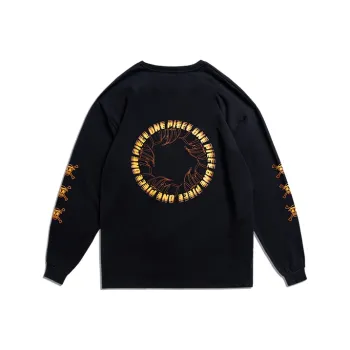 Monster Guardians x HANGHAIWANG,LIANMINGKUAN Crew Neck Loose Fit Straight Long Sleeved T Shirt Women's Black