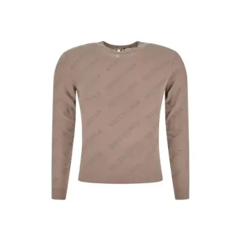 Balenciaga Flocked logo Cotton Jumper