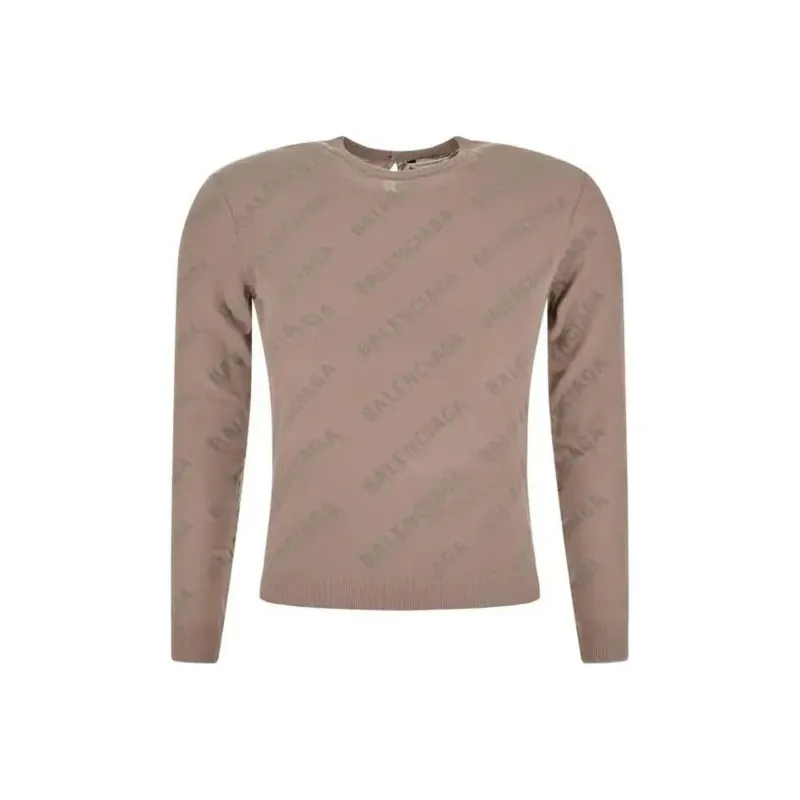 Balenciaga Flocked-logo Cotton Jumper-0