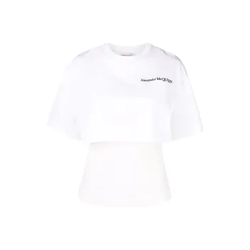 Alexander McQueen Logo embroidered Layered T shirt