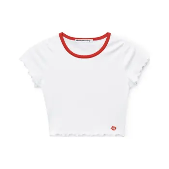 Alexander Wang SS24 Drop Shoulder Sleeve T Shirt Women's White