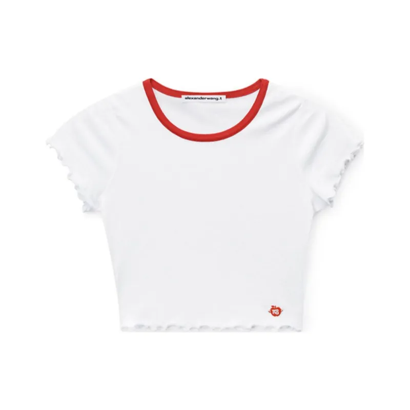 Alexander Wang SS24 Drop Shoulder Sleeve T Shirt Women's White-0