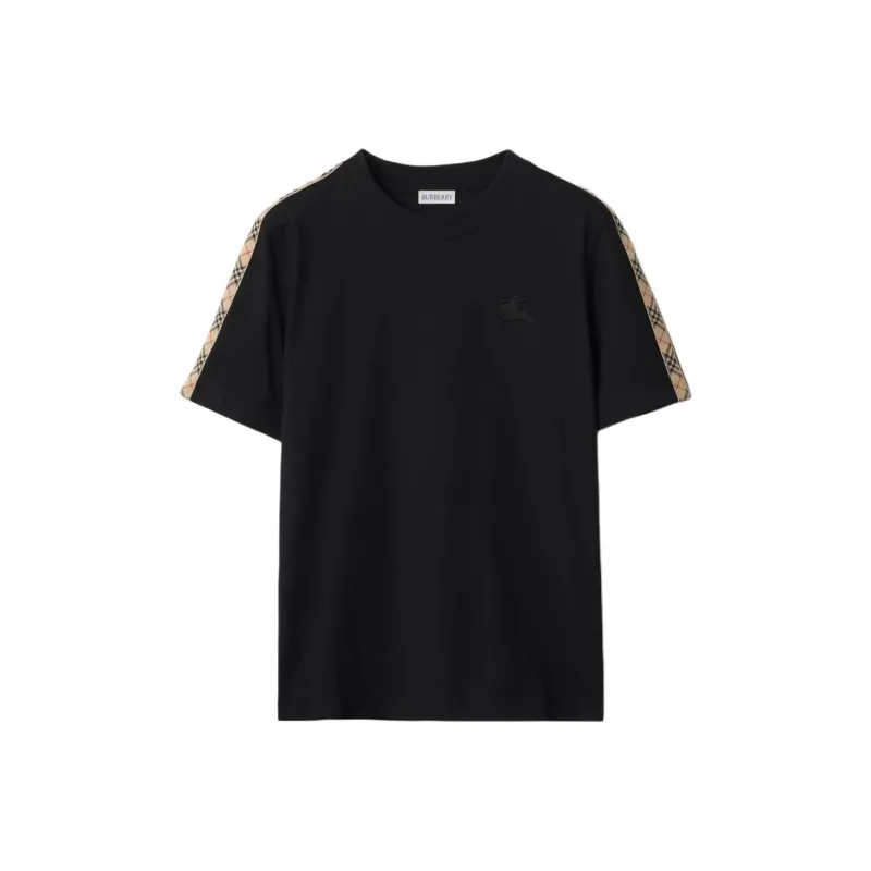 Burberry Check trim Cotton T shirt-0