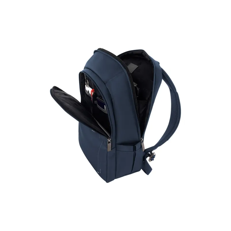 BOODUN Nylon With Cow Leather Backpack Regular Unisex Navy Blue-2