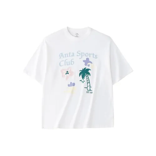 Anta Life Collection Drop Shoulder Sleeve T Shirt Women's Snowflake White