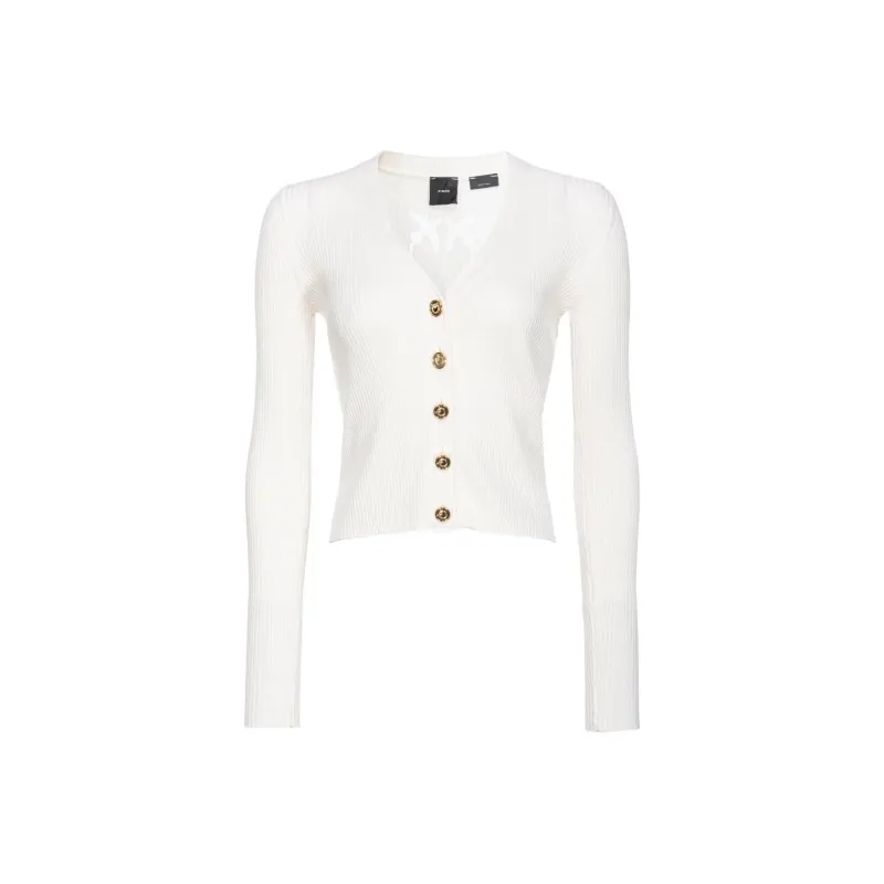 PINKO Love Birds contrasting Logo Cardigan-0