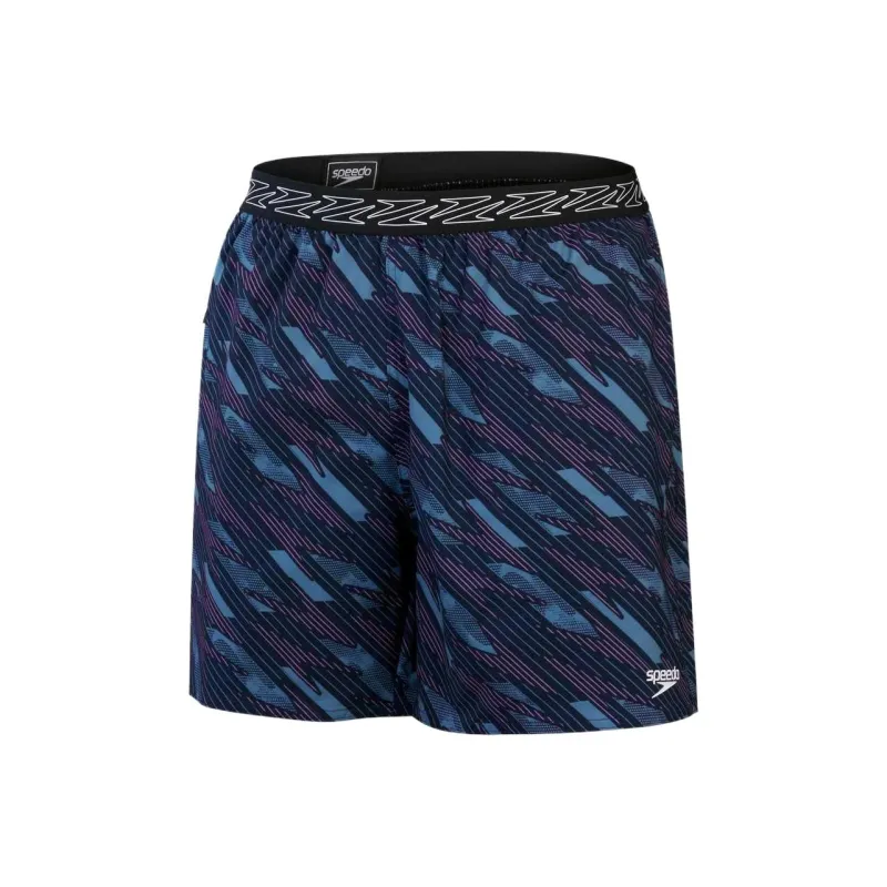 Speedo Men's HyperBoom Printed 16' Swim Shorts Sports Shorts Men Black-0
