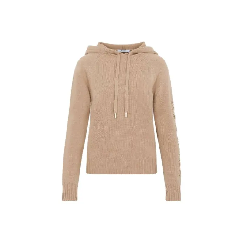 MaxMara Drawstring Long Sleeved Knitted Hoodie-0