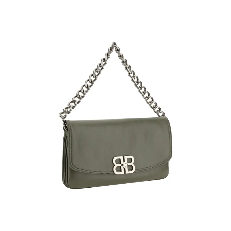 Balenciaga Calfskin Crossbody Bag, Shoulder Bag Women's Army Green-1