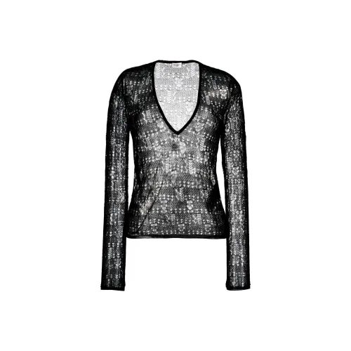 SAINT LAURENT Open knit Semi sheer Top