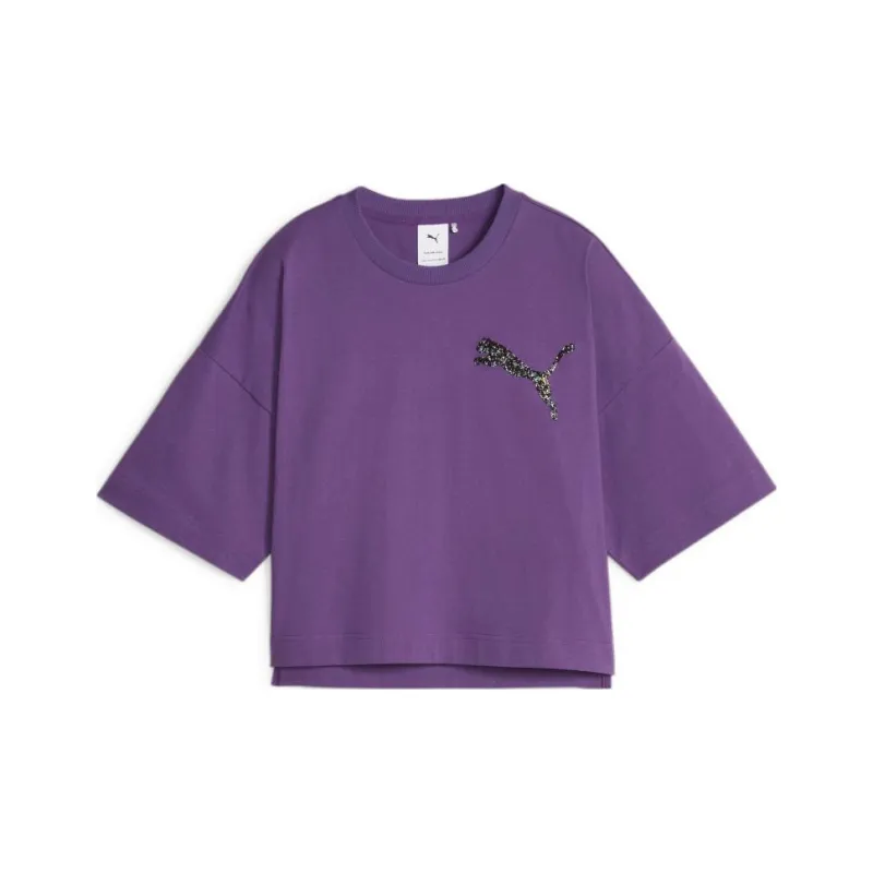 PUMA x Swarovski Collaboration Crystals Tee T Shirt Women's Purple-0