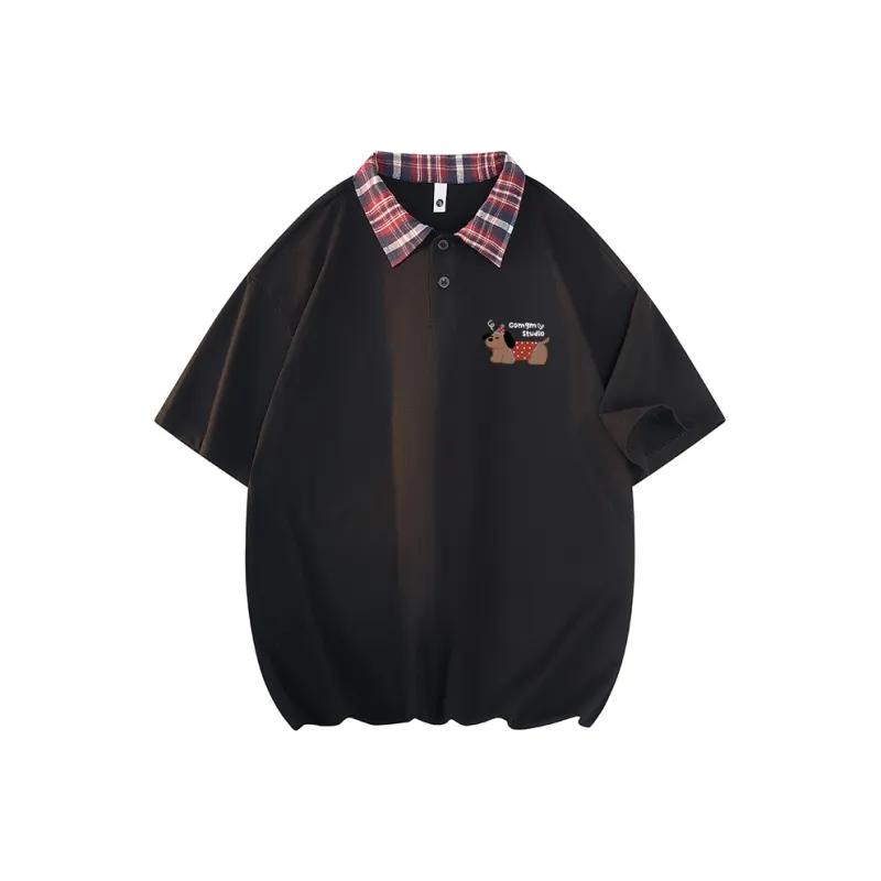 COMGM T Shirt Unisex Apricot Red Plaid-9